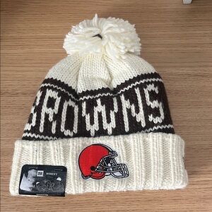 New-Era Womens NFL Cleveland Browns Pom Pom Beanie